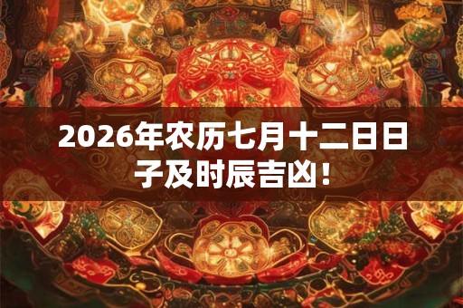2026年农历七月十二日日子及时辰吉凶！