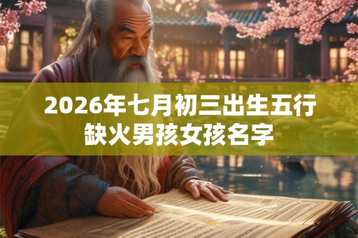 2026年七月初三出生五行缺火男孩女孩名字