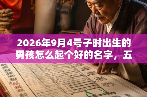 2026年9月4号子时出生的男孩怎么起个好的名字,五行属什么 2026年9月4号子时出生的男孩怎么起个好的名字,五行属什么