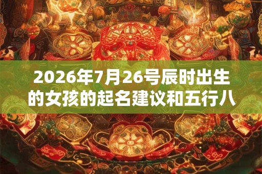 2026年7月26号辰时出生的女孩的起名建议和五行八字! 2026年7月26号辰时出生的女孩的起名建议和五行八字!
