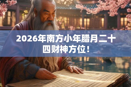 2026年南方小年腊月二十四财神方位！