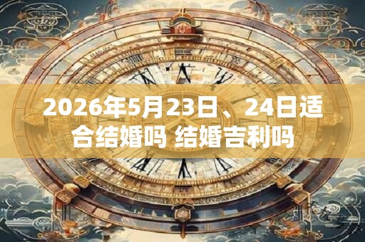 2026年5月23日、24日适合结婚吗 结婚吉利吗 2026年5月23日、24日适合结婚吗 结婚吉利吗
