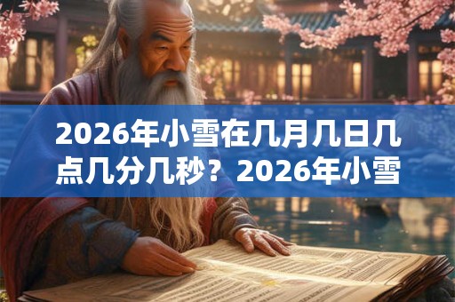 2026年小雪在几月几日几点几分几秒?2026年小雪节气具体时间 2026年小雪在几月几日几点几分几秒?2026年小雪节气具体时间