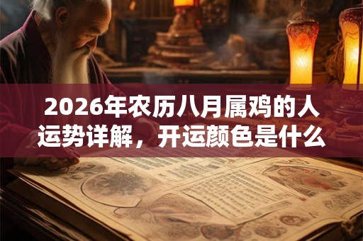 2026年农历八月属鸡的人运势详解,开运颜色是什么色? 2026年农历八月属鸡的人运势详解,开运颜色是什么色?