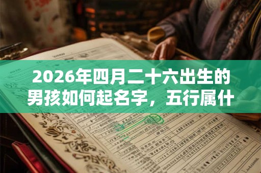2026年四月二十六出生的男孩如何起名字，五行属什么