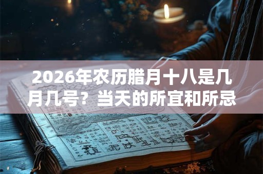2026年农历腊月十八是几月几号？当天的所宜和所忌是什么？
