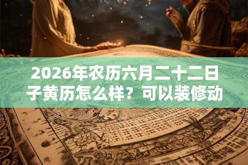 2026年农历六月二十二日子黄历怎么样？可以装修动土吗？