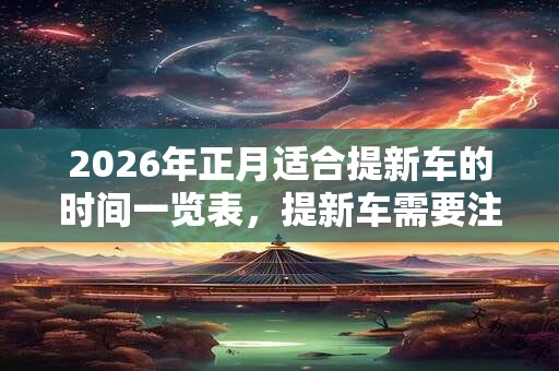 2026年正月适合提新车的时间一览表,提新车需要注意哪些风俗? 2026年正月适合提新车的时间一览表,提新车需要注意哪些风俗?
