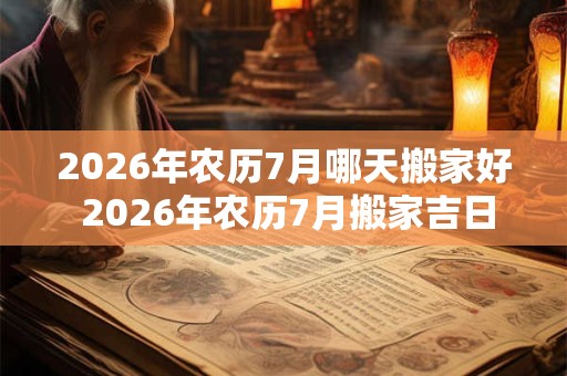 2026年农历7月哪天搬家好 2026年农历7月搬家吉日一览表 2026年农历7月哪天搬家好 2026年农历7月搬家吉日一览表