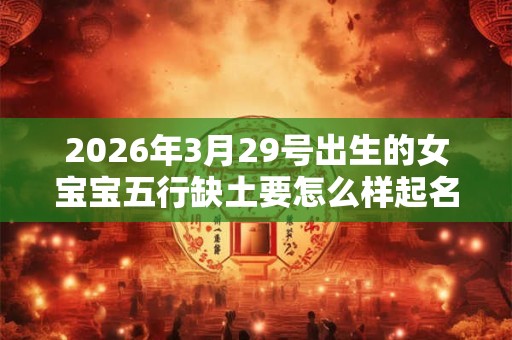 2026年3月29号出生的女宝宝五行缺土要怎么样起名字