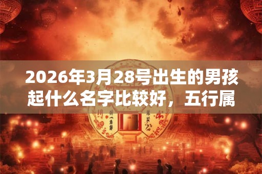 2026年3月28号出生的男孩起什么名字比较好，五行属什么