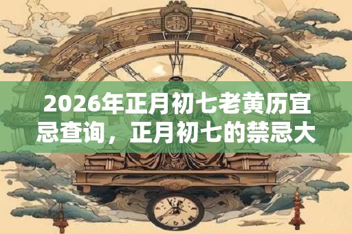 2026年正月初七老黄历宜忌查询，正月初七的禁忌大全！
