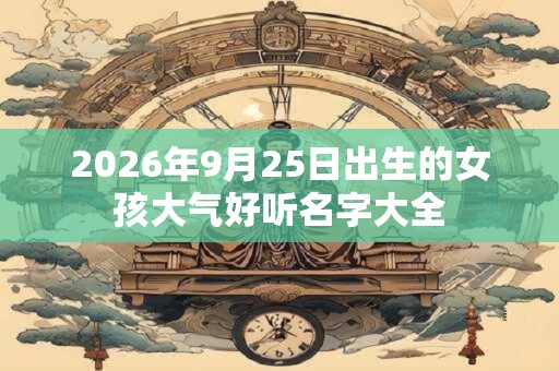 2026年9月25日出生的女孩大气好听名字大全