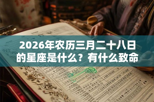 2026年农历三月二十八日的星座是什么？有什么致命的弱点？