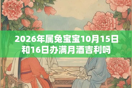 2026年属兔宝宝10月15日和16日办满月酒吉利吗