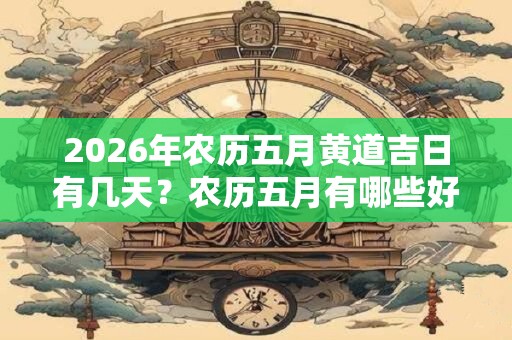 2026年农历五月黄道吉日有几天?农历五月有哪些好日子? 2026年农历五月黄道吉日有几天?农历五月有哪些好日子?