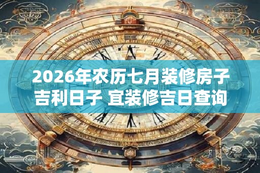 2026年农历七月装修房子吉利日子 宜装修吉日查询 2026年农历七月装修房子吉利日子 宜装修吉日查询