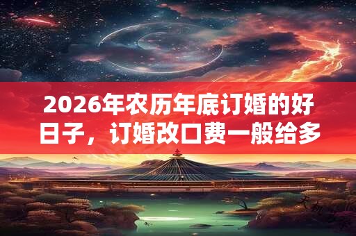 2026年农历年底订婚的好日子，订婚改口费一般给多少？
