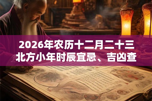 2026年农历十二月二十三北方小年时辰宜忌、吉凶查询