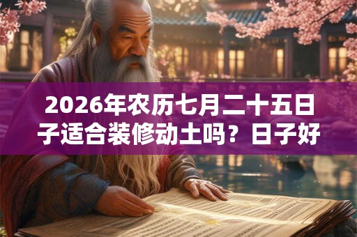 2026年农历七月二十五日子适合装修动土吗？日子好不好？