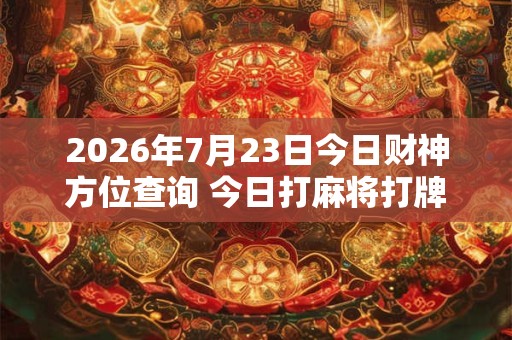 2026年7月23日今日财神方位查询 今日打麻将打牌财神方位！