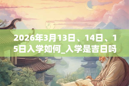 2026年3月13日、14日、15日入学如何_入学是吉日吗