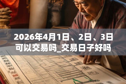 2026年4月1日、2日、3日可以交易吗_交易日子好吗