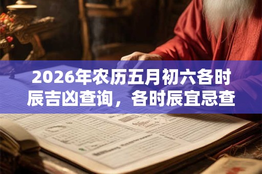 2026年农历五月初六各时辰吉凶查询，各时辰宜忌查询一览