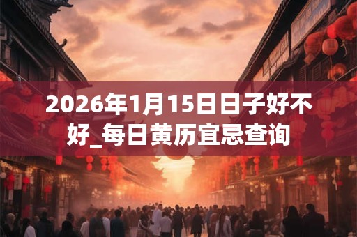 2026年1月15日日子好不好_每日黄历宜忌查询 2026年1月15日日子好不好_每日黄历宜忌查询
