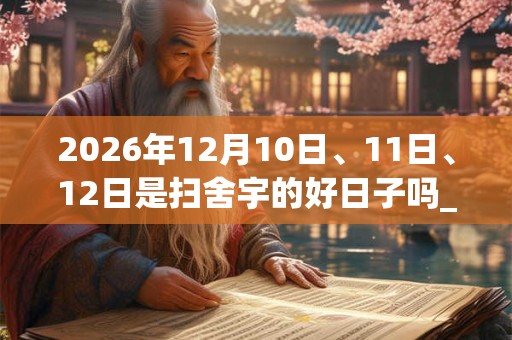 2026年12月10日、11日、12日是扫舍宇的好日子吗_扫舍宇可以吗