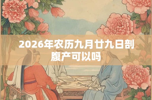 2026年农历九月廿九日剖腹产可以吗