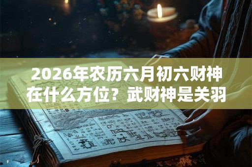 2026年农历六月初六财神在什么方位？武财神是关羽吗？