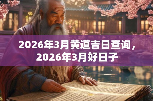 2026年3月黄道吉日查询，2026年3月好日子