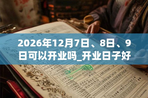 2026年12月7日、8日、9日可以开业吗_开业日子好吗 2026年12月7日、8日、9日可以开业吗_开业日子好吗