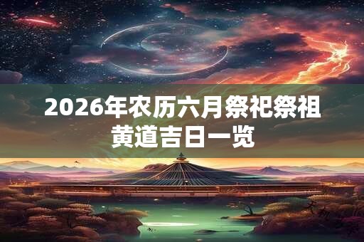 2026年农历六月祭祀祭祖黄道吉日一览
