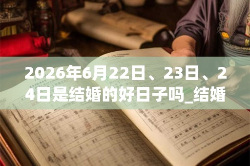 2026年6月22日、23日、24日是结婚的好日子吗_结婚可以吗 2026年6月22日、23日、24日是结婚的好日子吗_结婚可以吗