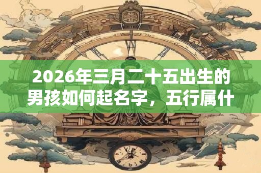 2026年三月二十五出生的男孩如何起名字，五行属什么