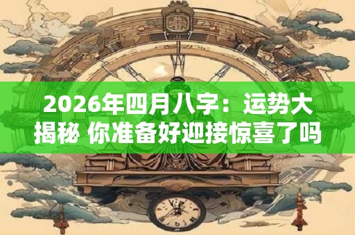 2026年四月八字：运势大揭秘 你准备好迎接惊喜了吗