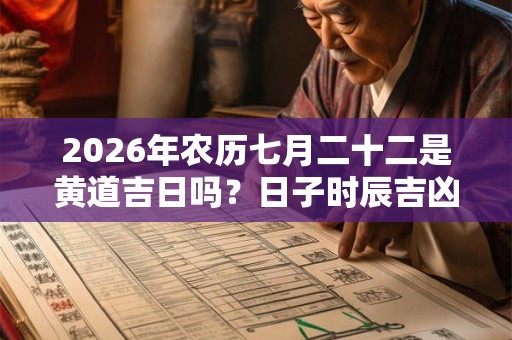 2026年农历七月二十二是黄道吉日吗?日子时辰吉凶? 2026年农历七月二十二是黄道吉日吗?日子时辰吉凶?