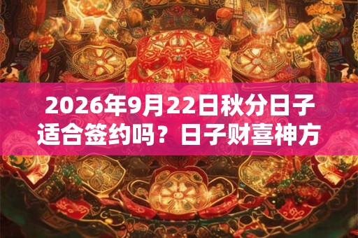 2026年9月22日秋分日子适合签约吗?日子财喜神方位? 2026年9月22日秋分日子适合签约吗?日子财喜神方位?