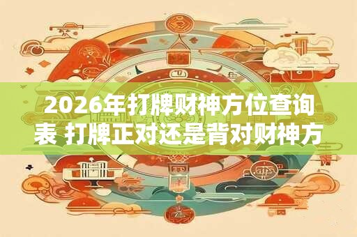 2026年打牌财神方位查询表 打牌正对还是背对财神方位