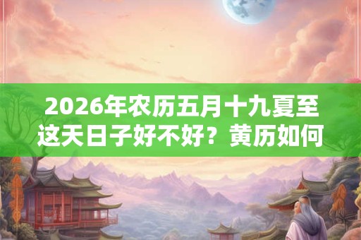 2026年农历五月十九夏至这天日子好不好？黄历如何？