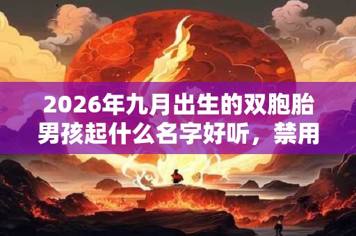 2026年九月出生的双胞胎男孩起什么名字好听，禁用什么字