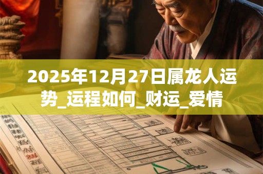2025年12月27日属龙人运势_运程如何_财运_爱情 2025年12月27日属龙人运势_运程如何_财运_爱情
