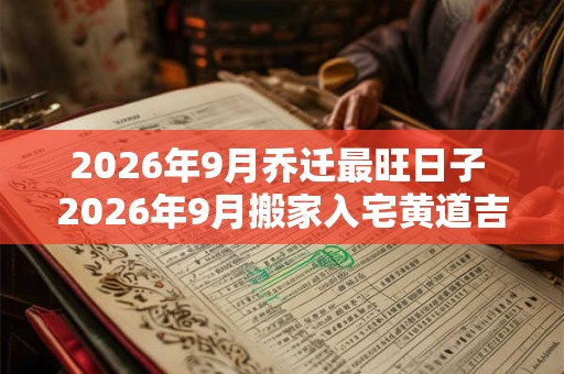 2026年9月乔迁最旺日子 2026年9月搬家入宅黄道吉日