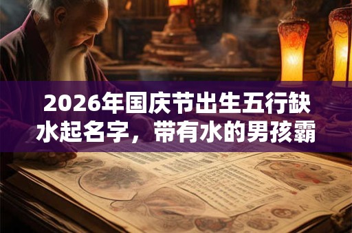 2026年国庆节出生五行缺水起名字，带有水的男孩霸气名字