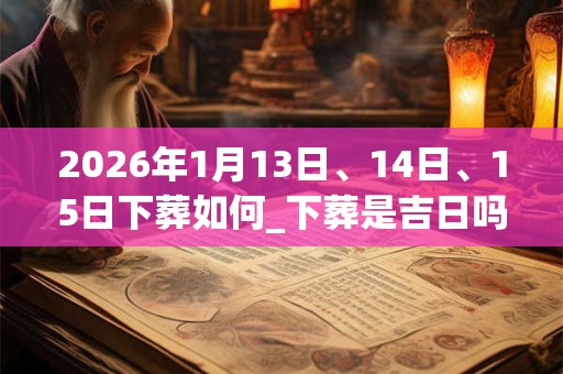 2026年1月13日、14日、15日下葬如何_下葬是吉日吗