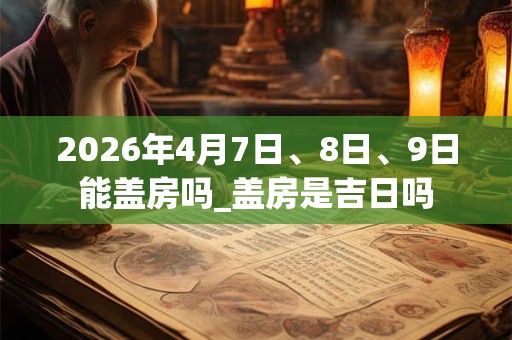 2026年4月7日、8日、9日能盖房吗_盖房是吉日吗