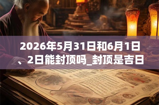 2026年5月31日和6月1日、2日能封顶吗_封顶是吉日吗