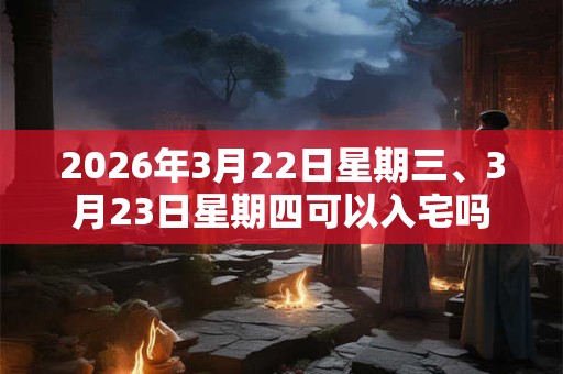 2026年3月22日星期三、3月23日星期四可以入宅吗